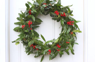 A Very Merry Fresh Holly Wreath for Christmas